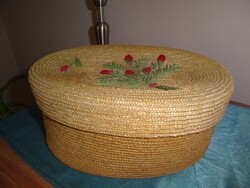 Régi idők nosztalgia szalma varró doboza