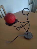 Retro fém gyertyatartó figura