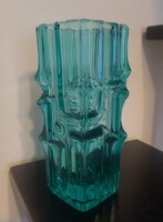 Retro Vladislav Urban cseh masszív zöld türkiz üveg váza