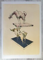 "Szobortanulmány" Dienes Gábor litográfiája