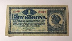 Hungarian Kingdom 1 Korona Banknote 1920,
