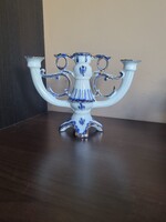 Ritka, 3 Ágú Porcelán Kandeláber – Kézzel Festett Kék-Fehér Camina