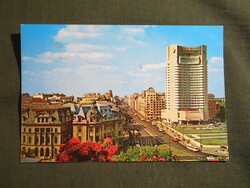 Postcard, Romania, Bucharest, Bukarest, Nicolae Bălcescu street, cityscape, detail, 1970-