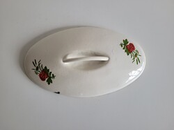 Old baking dish lid cast iron pot poppy pattern iron pot enamel lid