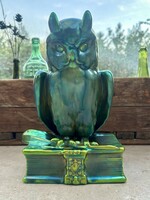 Zsolnay eozin nagy bagoly - Őry Ferenc