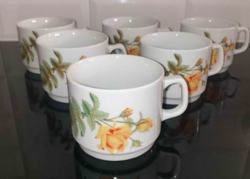 Zsolnay sárgarózsás csésze - 6 db