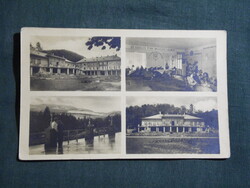 Postcard, Parád, Parádfürdő, resort, hotel, restaurant, cultural house, park scene, detail, 1954-