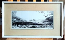 Molnár Elemér: Csíkország - tusrajz, 1997 (Hargita, Erdély, Kárpátok, Románia, Székelyföld)