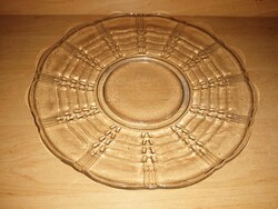 Retro glass serving tray, coffee table centerpiece - diameter 26 cm (z)