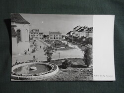Postcard, Romania, Târgu Secuiesc, Kézdivásárhely, main square, park, cityscape, detail, 1960-