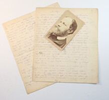 KÉZIRAT Jókai Mór Fekete gyémántok regényéből és egy különleges Jókai fotó egyben !!