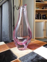 Régi cseh Miroslav Klinger dísz üveg váza ( Alexandrit-üveg )