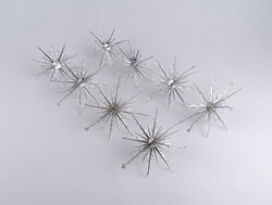 1X490 Retro ezüst csillag karácsonyfadísz csomag 8 darab