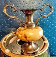 Ezüstözött alpakka mini kehely /váza/