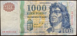 1000 Forint 2005 P-195a VF zöld fémszál DB