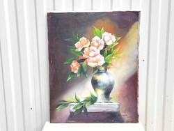 Flower, still life on table, signed