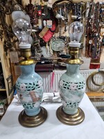 2db keleti porcelán asztali lámpa