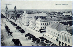 Debrecen - Ferencz József -út, látkép -  antik képeslap  1917