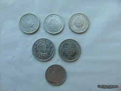 Angola - Mozambik 5 - 10 escudo 6 darab ezüst LOT !