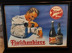 Régi osztrák Stiegl sör reklám plakát keretezve