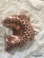 KUGLÓF - ALKUKÉPES - SÜTŐFORMA - RÉZ - RÉGI - 13 x 12 x 3,5 cm - HIBÁTLAN