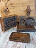 Retró iparművészeti bronz dobozok, réztárgyak