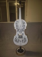 Szász Endre, hollóházi porcelán hegedű – hibátlan, gyűjtői különlegesség