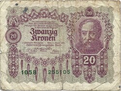 20 korona kronen 1922 Ausztria Magyarország 1.