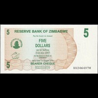 Zimbabwe 5 Dollars 2006 P-38 UNC