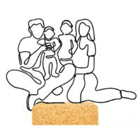 4 fős család - egyedi, kézműves dekoráció drótból - Négytagú család - ajándékötlet karácsonyra