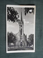 Képeslap,Szerbia,Palánka,Бачка Паланка,róm. kat. templom látkép,részlet,Treuer József kiadás,1940-