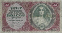 5000 korona kronen 1922 Ausztria Magyarország restaurált 1.
