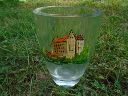 Kosta Boda vastag falu kristályváza kézi festéssel díszítve