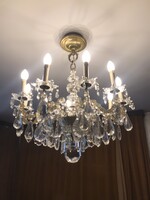 Régi kristálycsillár 2 db falikarral !!