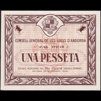 Andorra 1 Pesseta 1936 P-6 UNC