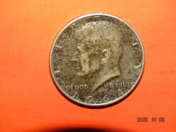 USA 1/2 FÉL DOLLÁR 1964 EZÜST  AMERIKAI EGYESÜLT ÁLLAMOK PATINÁS SZÉP ÁLLAPOTBAN!!! )