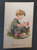 Régi grafikus képeslap - Kellemes Húsvéti Ünnepeket! - Demjén Zsuzsa