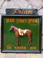 3 D-s fatábla,amely az 1830-as Epson derby győztesét, Priamot ábrázolja
