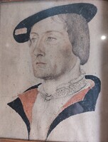 Vintage/Antique Plate Lithograph of Unknown Nobility by Artist Jean Clouet.1427