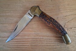 Régi agancs nyelű fejesgörbe bicska