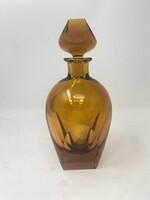 Jelzett Moser Art Deco stílusú borostyán üveg italkiöntő, borosüveg- RZG
