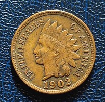USA indián fejes 1 cent 1902 !