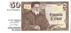 50 krónur korona 1961 mars 20. 1981 Izland signo 42 UNC