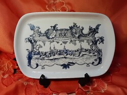 Alföldi  porcelán  dísztál, Hódmezővásárhely 1830