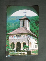 Képeslap,Románia,Schitul Lainici,Lainici kolostor egy román ortodox kolostor látkép,részlet,1970-