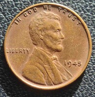 USA 1 cent 1945 Nagyon szép !!!