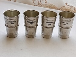 Ón csésze kupa pohár csésze 1dl ZINN ETAIN 95%  Swiss made 4db egyben serleg