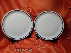 Retró  Zsolnay  mélykék  csíkos  porcelán  sütis tányér,  2 db.