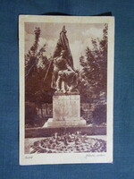 Képeslap,Sásd,hősök szobra,emlékmű látkép,részlet,Szirtes György kiadás,Sásd,1940-