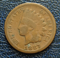 USA indián fejes 1 cent 1887!